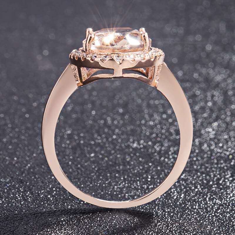Innocent Morganite Rose Gold Silver Ring - Rings - Pretland | Spiritual Crystals & Jewelry