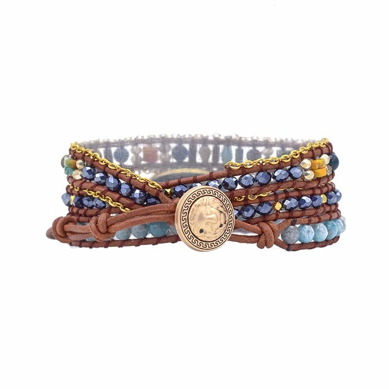 Happy Apatite Wrap Bracelet - Wrap Bracelets - Pretland | Spiritual Crystals & Jewelry