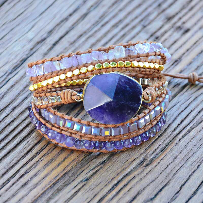 Spirit Amethyst Chakra Bracelet - Wrap Bracelets - Pretland | Spiritual Crystals & Jewelry
