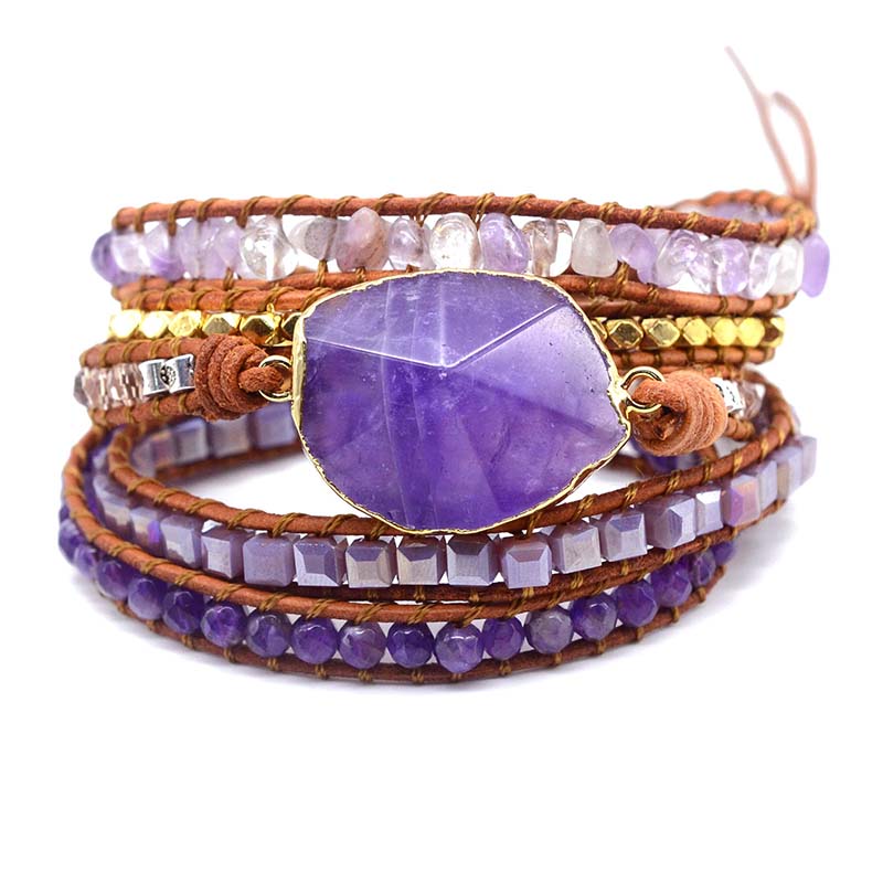 Spirit Amethyst Chakra Bracelet - Wrap Bracelets - Pretland | Spiritual Crystals & Jewelry