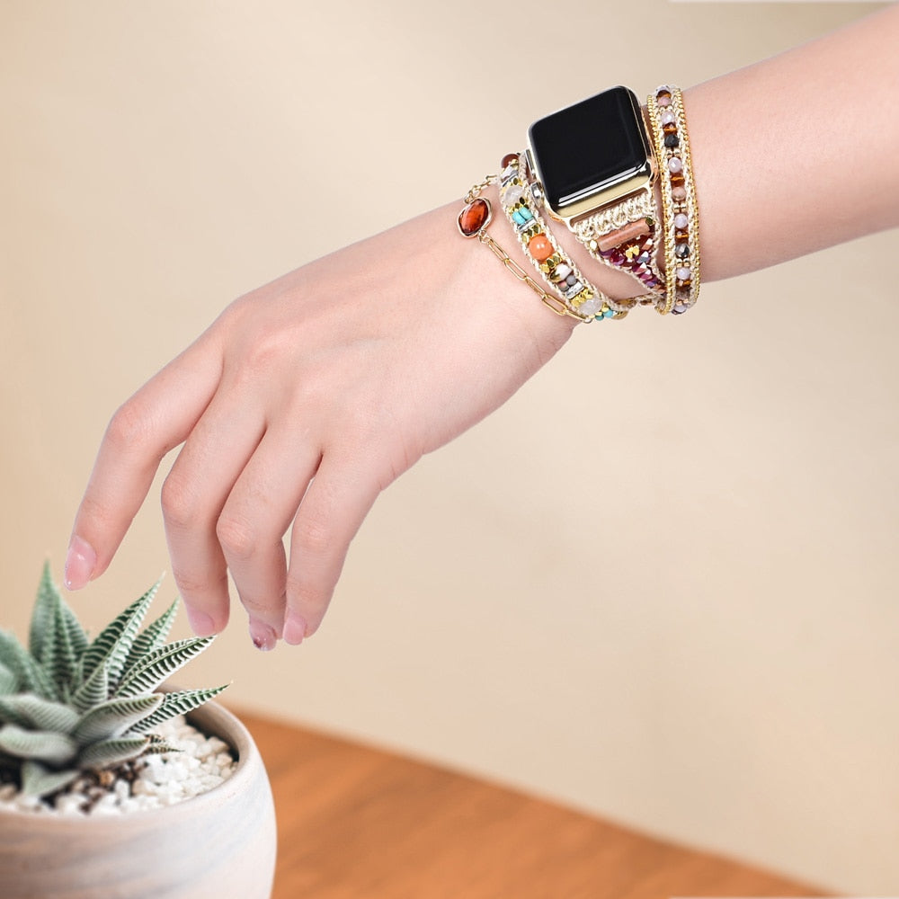 Boho Charming Natural Stone Apple Watch Strap - Apple Watch Straps - Pretland | Spiritual Crystals & Jewelry