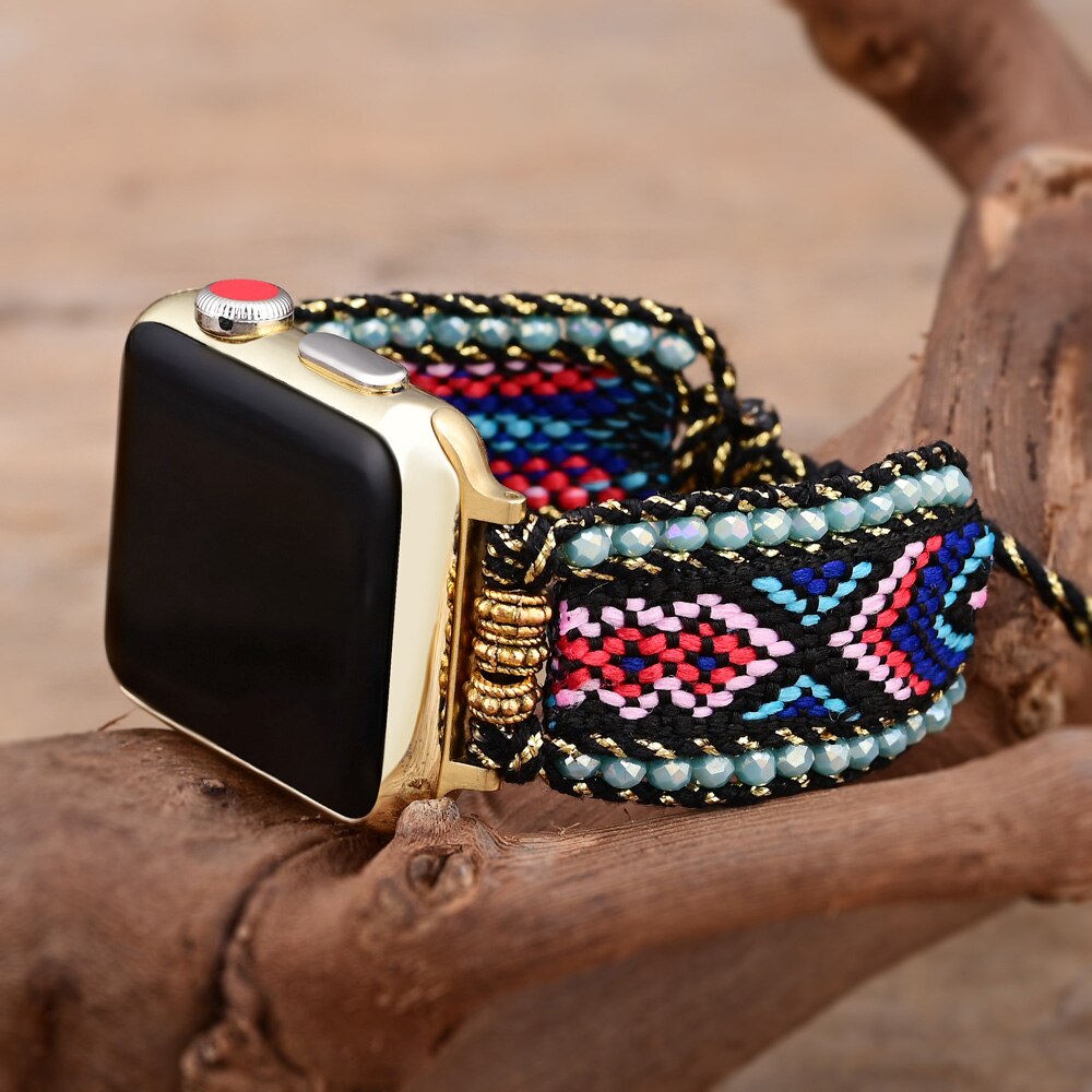 Retro Black Woven Smart Watch Strap - Watch Straps - Pretland | Spiritual Crystals & Jewelry