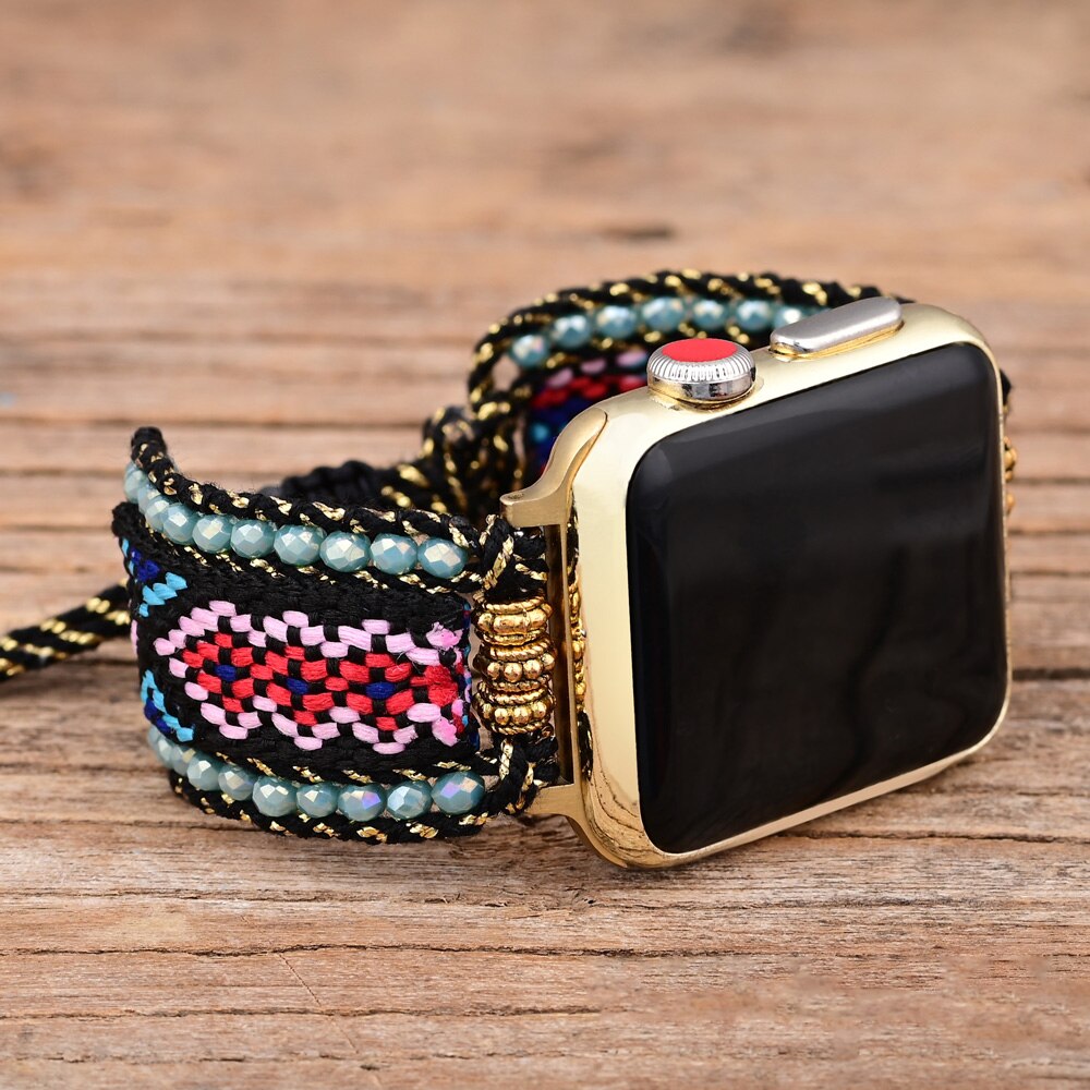 Retro Black Woven Smart Watch Strap - Watch Straps - Pretland | Spiritual Crystals & Jewelry