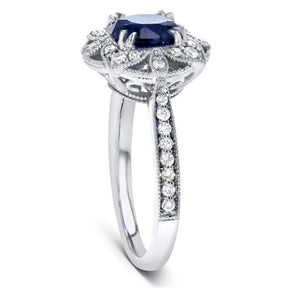 Flower Sapphire 925 Silver Ring