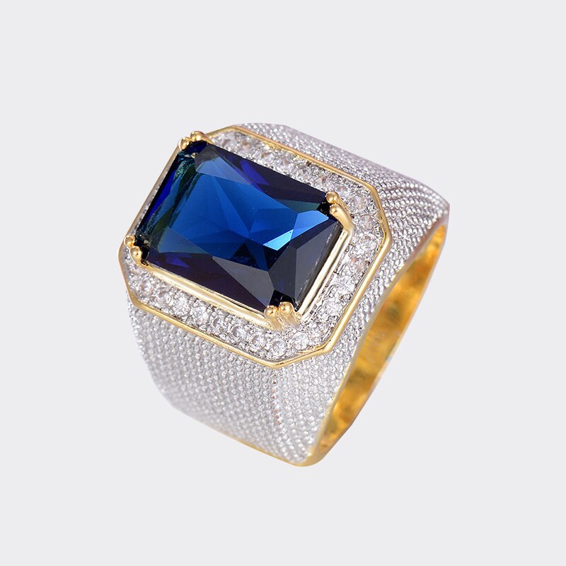 Vintage Rectangle Sapphire 925 Silver Ring