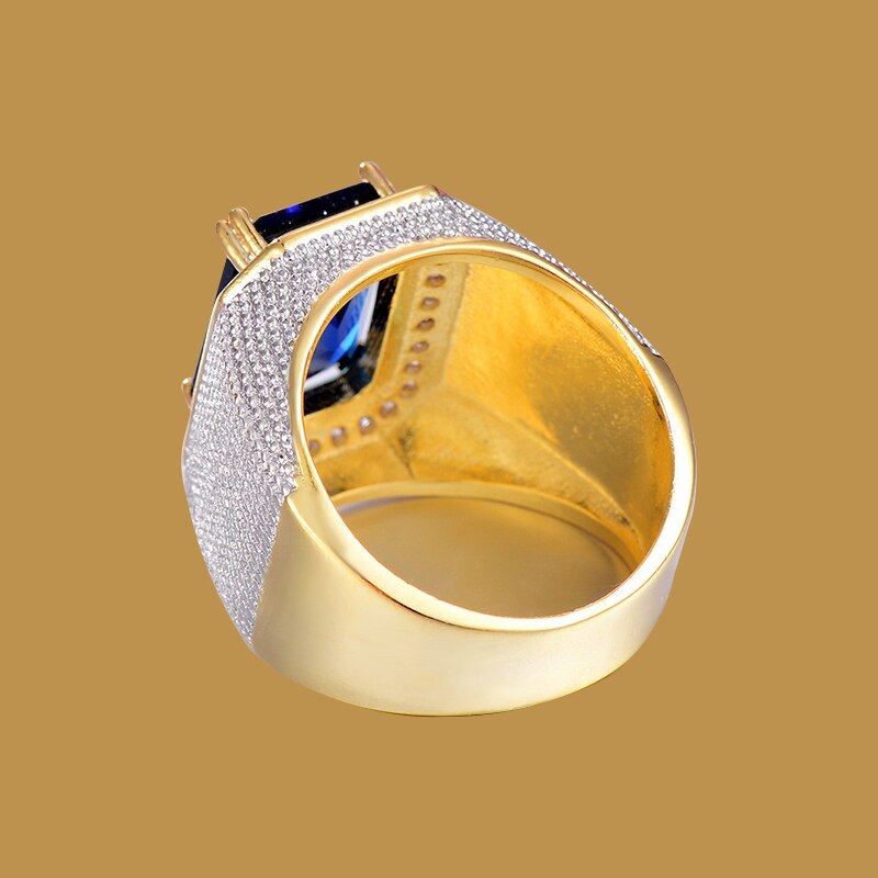 Vintage Rectangle Sapphire 925 Silver Ring