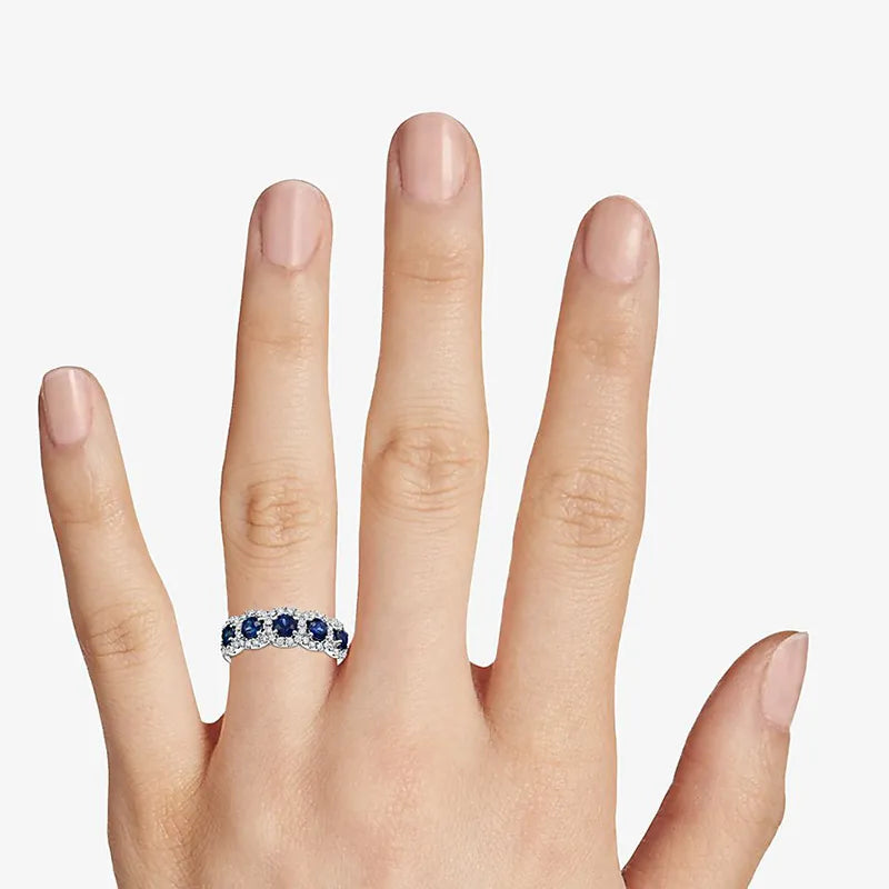 Enchanting Sapphire Zircon Ring