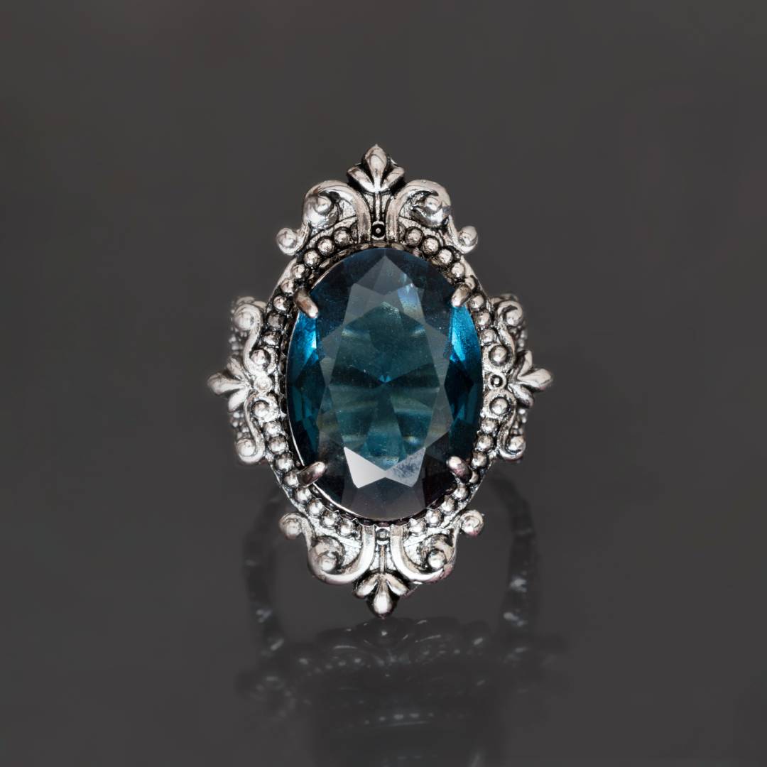 Blue Sapphire 925 Sterling Silver Ring - Rings - Pretland | Spiritual Crystals & Jewelry