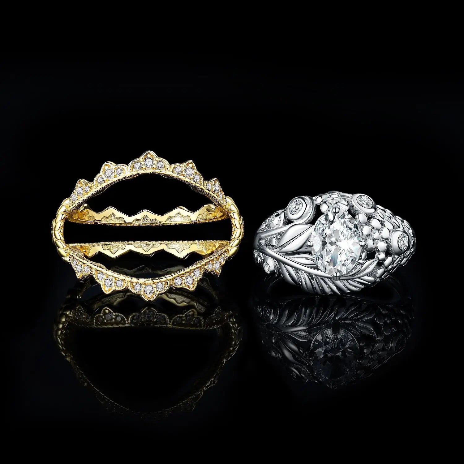 Special Luxury Tree Design Zircon Silver Ring