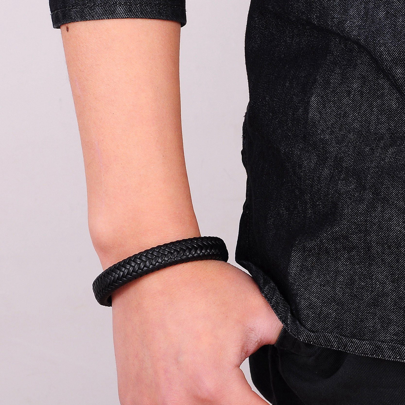 Genuine Leather Braided Bracelet - Bracelets - Pretland | Spiritual Crystals & Jewelry