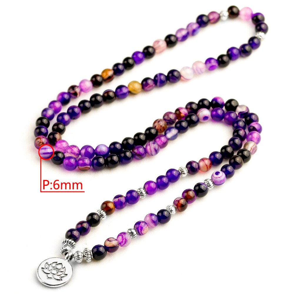 Purple Agate 108 Mala Bracelet - Bracelets - Pretland | Spiritual Crystals & Jewelry
