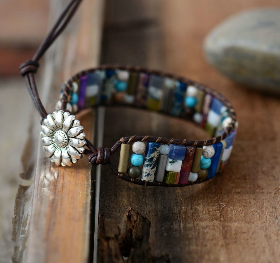 Natural Mixed Stone Tube Bracelet - Bracelets - Pretland | Spiritual Crystals & Jewelry