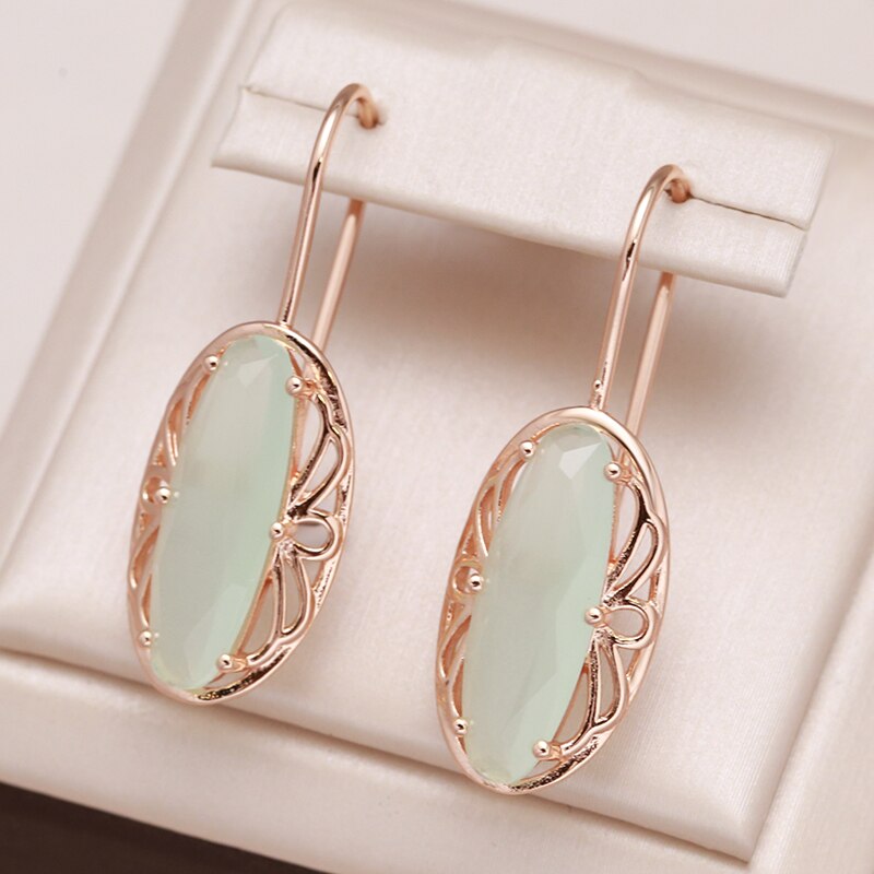 Vintage Peridotite Rose Gold Drop Earrings