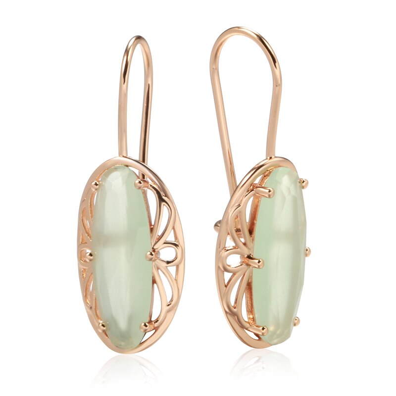 Vintage Peridotite Rose Gold Drop Earrings