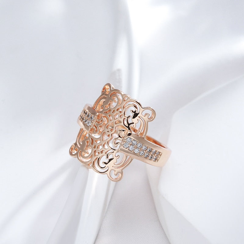 Vintage Ethnic Design 14K Rose Gold Plated Ring