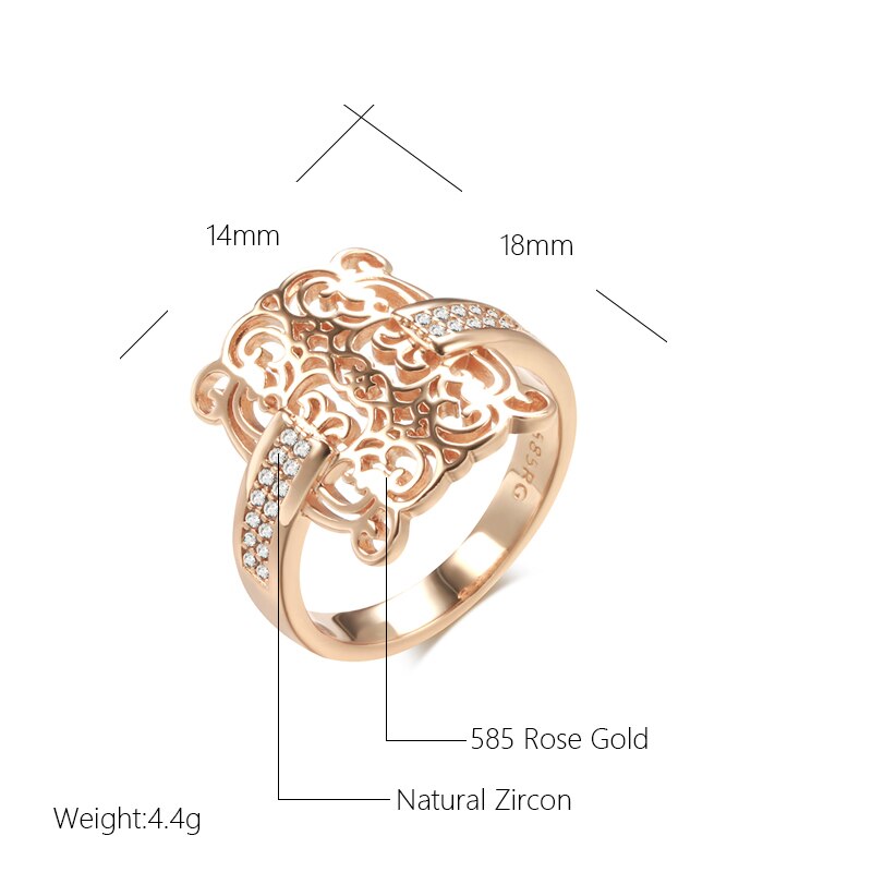 Vintage Ethnic Design 14K Rose Gold Plated Ring