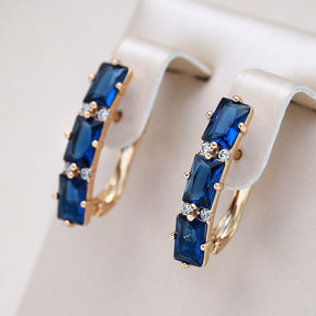 Vintage Sapphire 14K Rose Gold Earrings