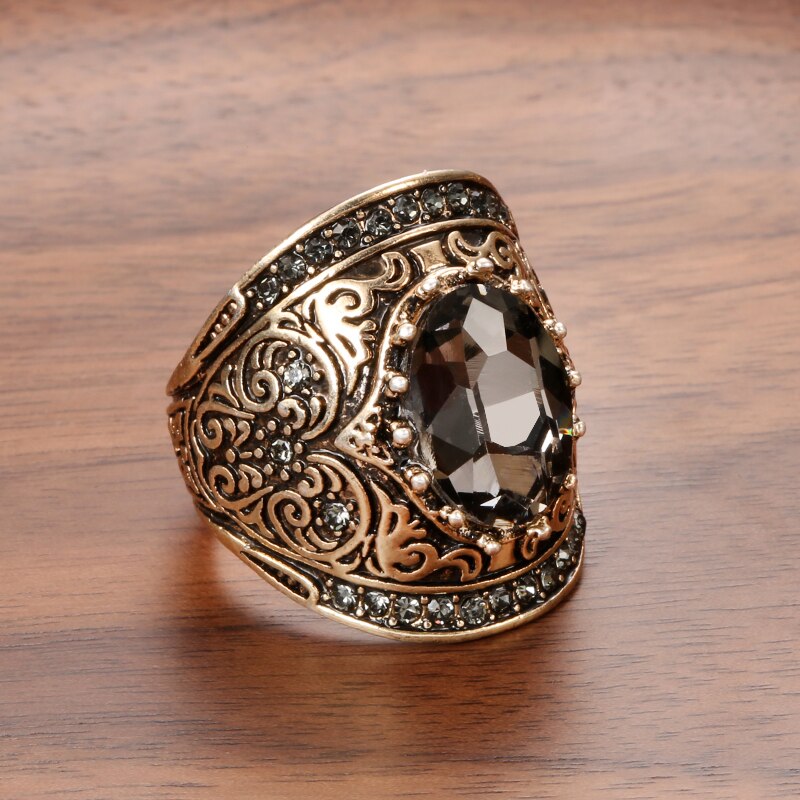 Gray Quartz Vintage Mosaic Ring