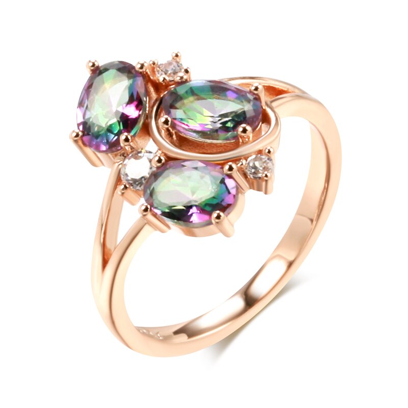 Chic Topaz 14K Rose Gold Color Ring