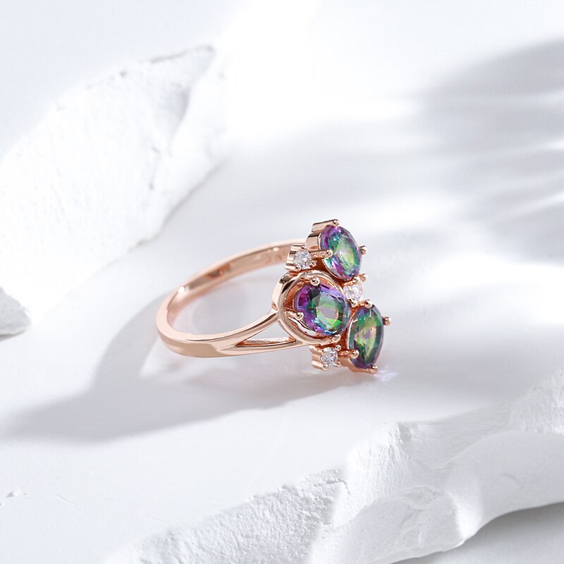 Chic Topaz 14K Rose Gold Color Ring