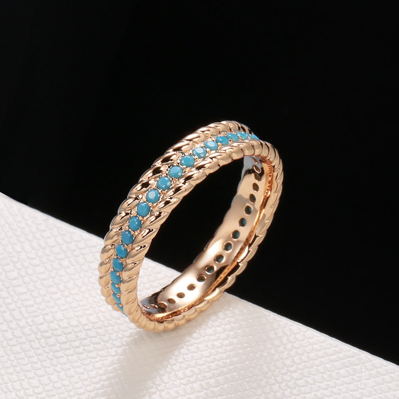 Chic Turquoise 585 Rose Gold Ring