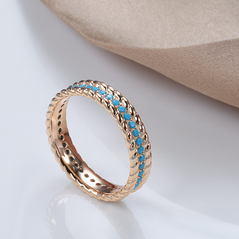 Chic Turquoise 585 Rose Gold Ring