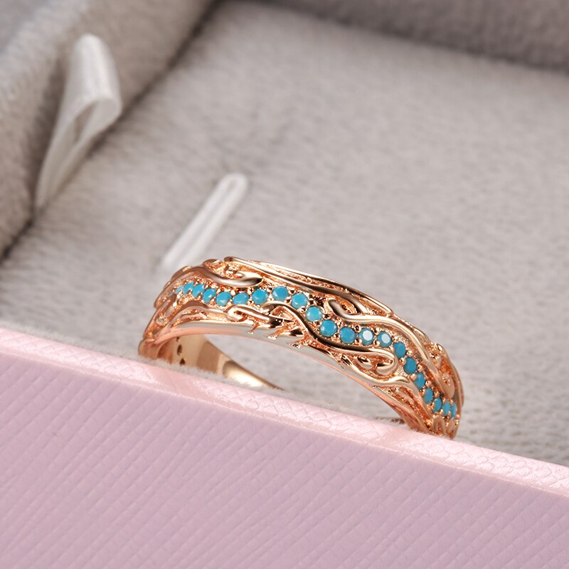 Vintage Turquoise 585 Rose Gold Ring