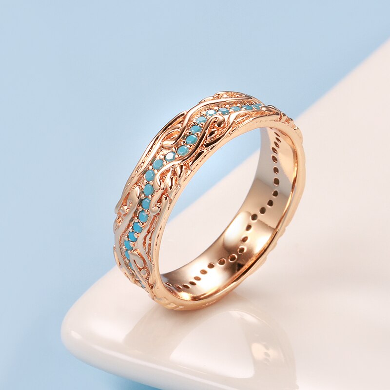 Vintage Turquoise 585 Rose Gold Ring