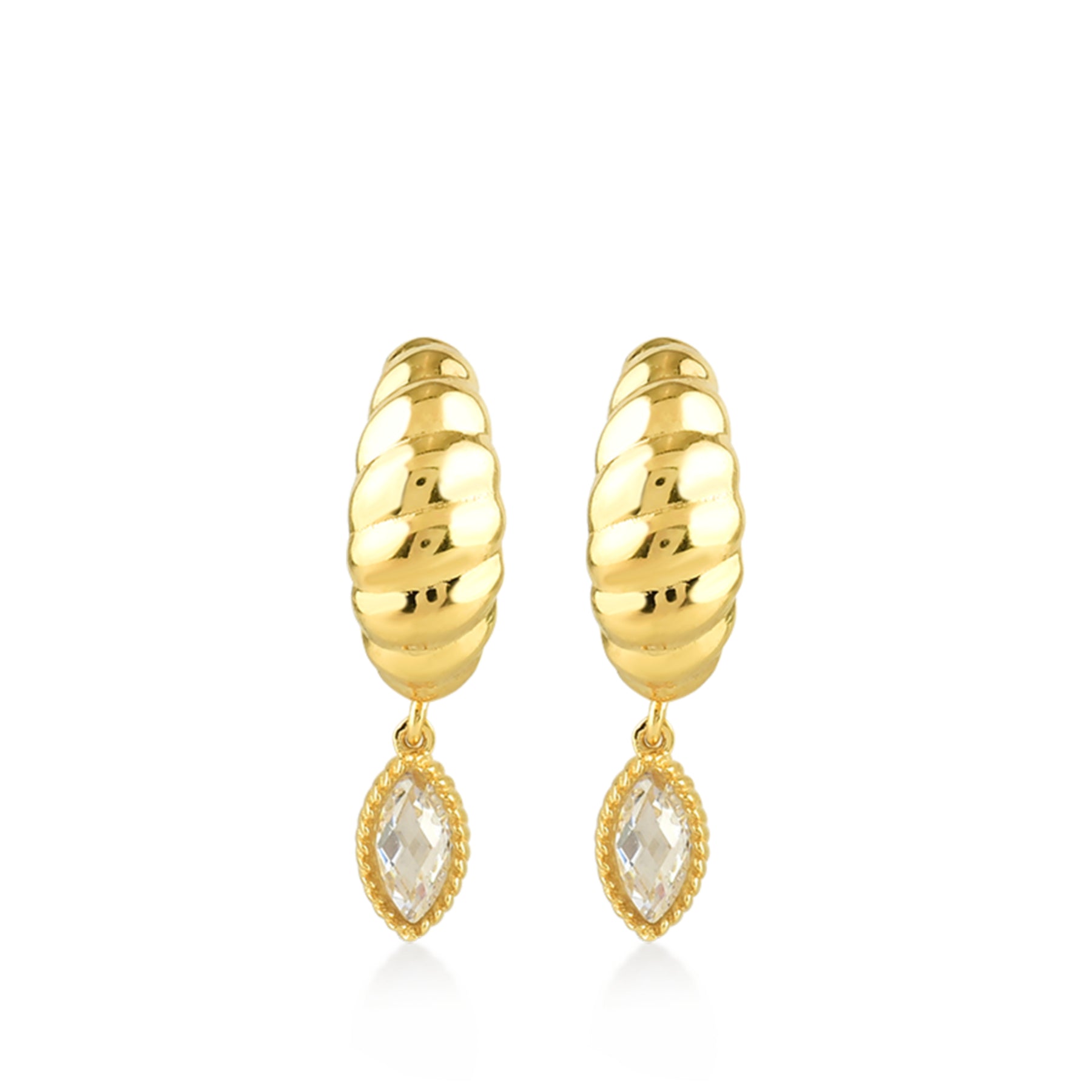 Lacrima Brioche Inspiring Gold Earrings