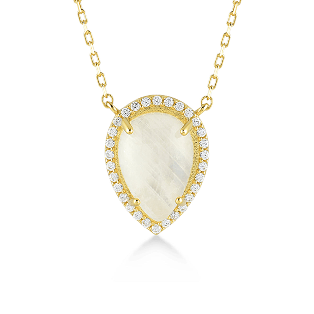 Lacrima Glowing Moonstone Gold Necklace