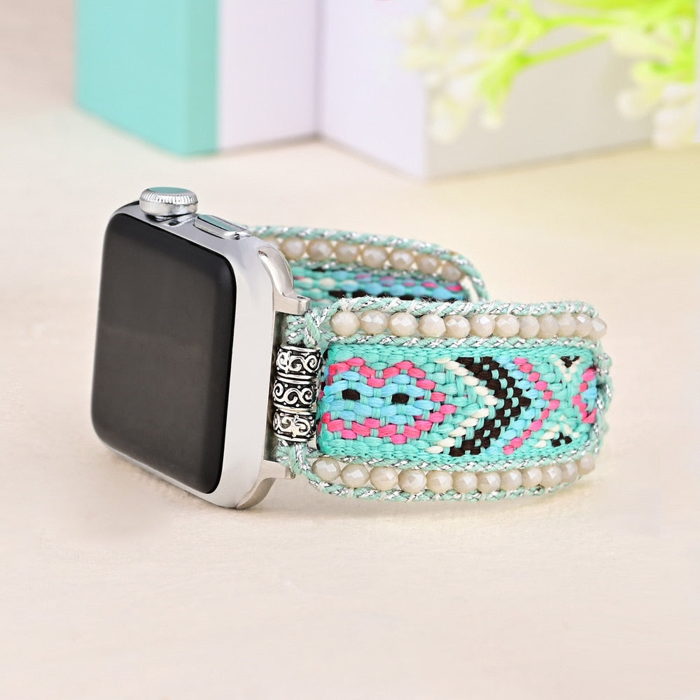 Turquoise Woven Quartz Watch Strap - Watch Straps - Pretland | Spiritual Crystals & Jewelry
