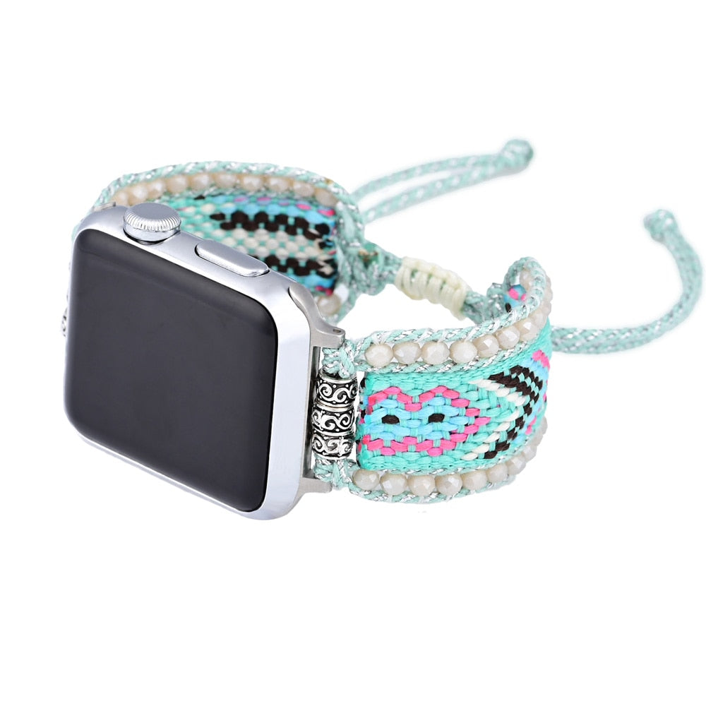 Turquoise Woven Quartz Watch Strap - Watch Straps - Pretland | Spiritual Crystals & Jewelry