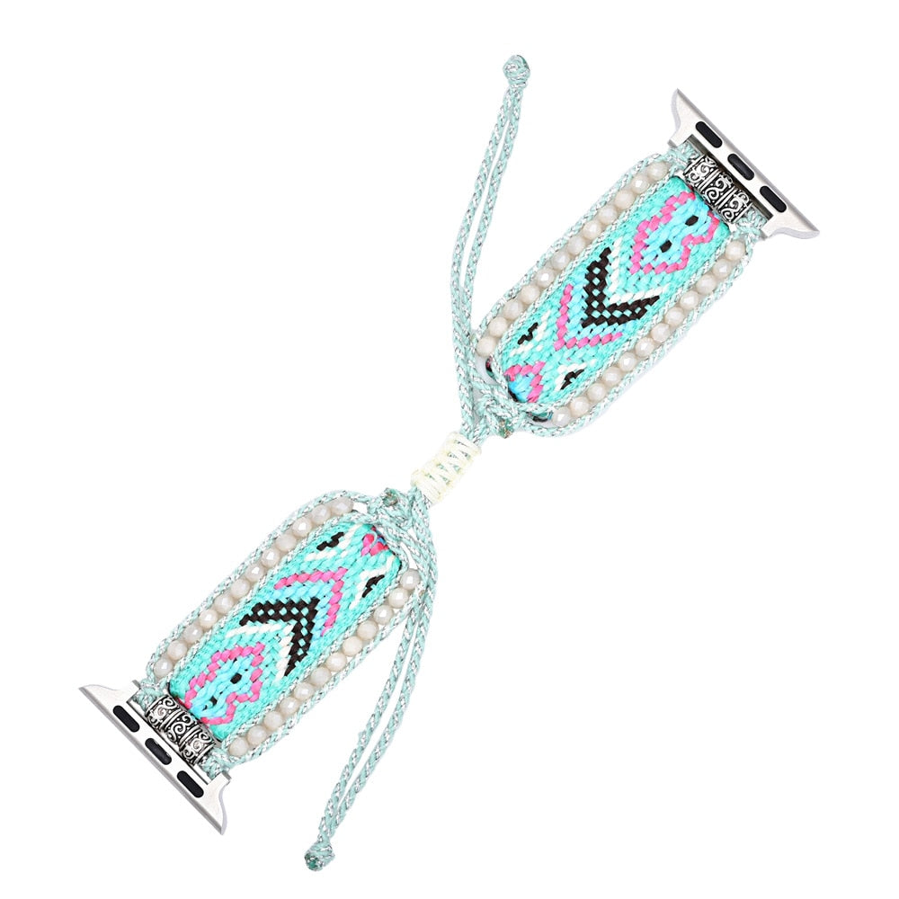 Turquoise Woven Quartz Watch Strap - Watch Straps - Pretland | Spiritual Crystals & Jewelry