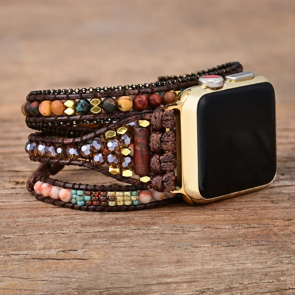 Trendy Natural Tiger Eye Apple Watch Strap