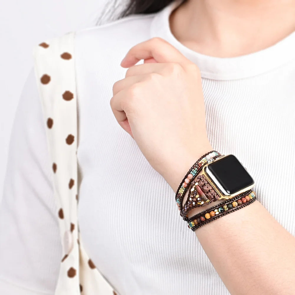 Trendy Natural Tiger Eye Apple Watch Strap