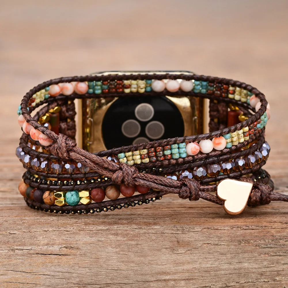 Trendy Natural Tiger Eye Apple Watch Strap