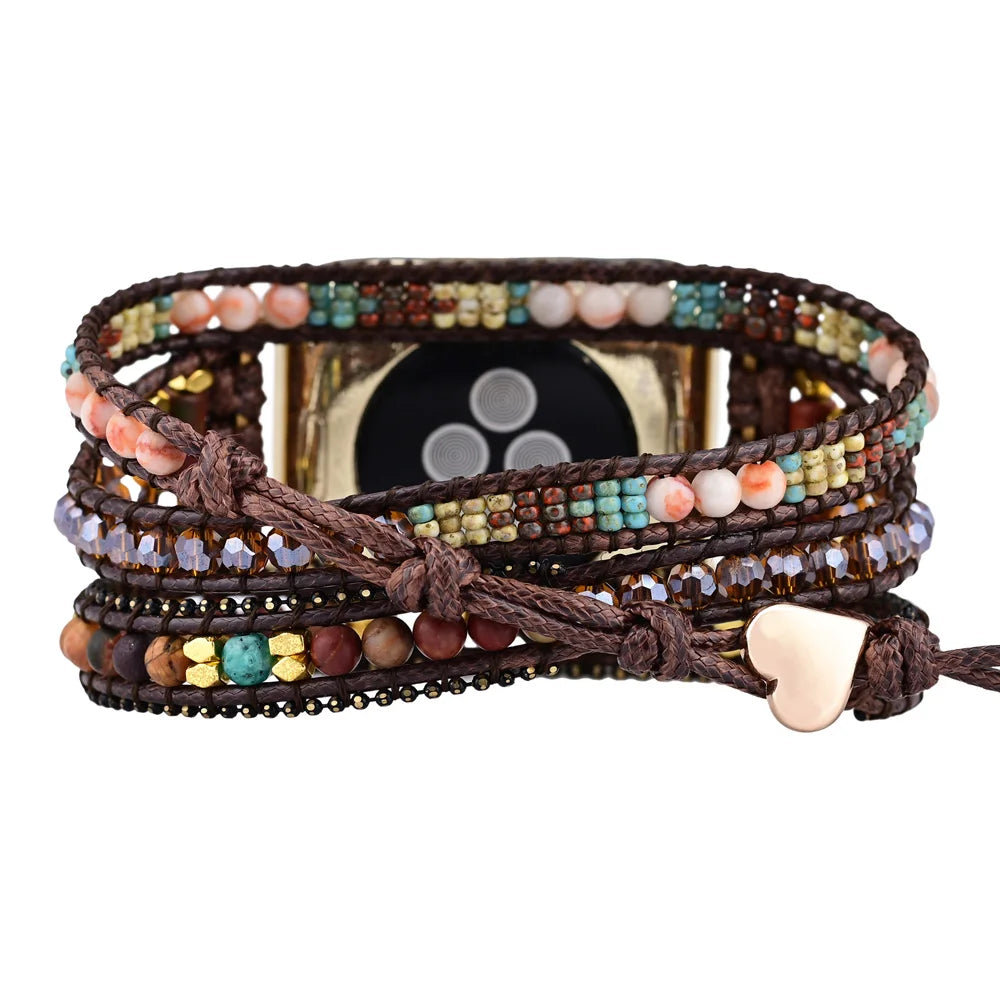 Trendy Natural Tiger Eye Apple Watch Strap