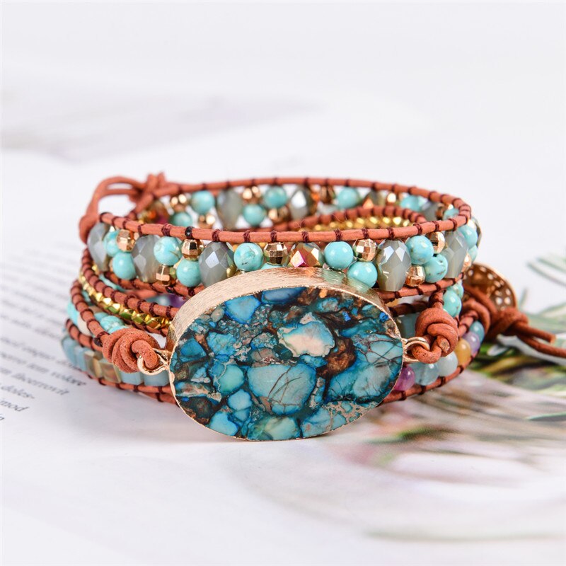 Spring Breeze Imperial Jasper Bracelet - Wrap Bracelets - Pretland | Spiritual Crystals & Jewelry