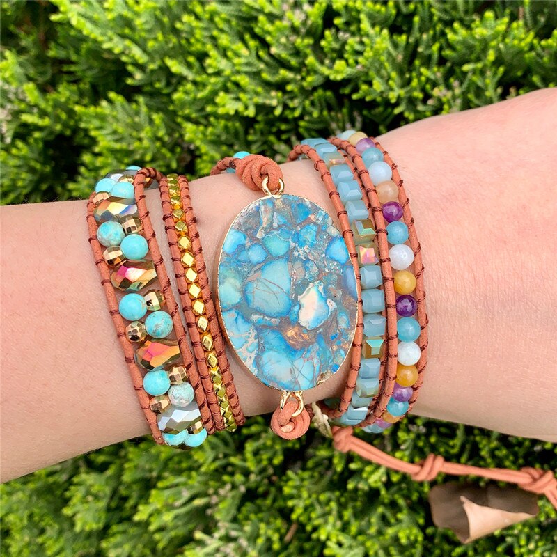Spring Breeze Imperial Jasper Bracelet - Wrap Bracelets - Pretland | Spiritual Crystals & Jewelry