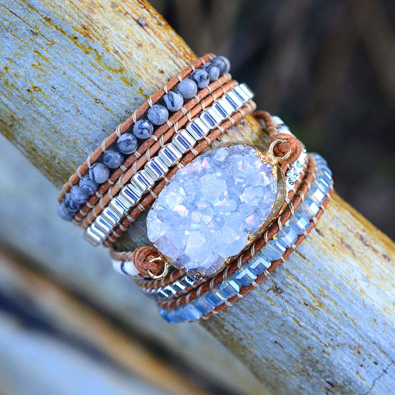 Serene Celestite Chakra Wrap Bracelet - Wrap Bracelets - Pretland | Spiritual Crystals & Jewelry
