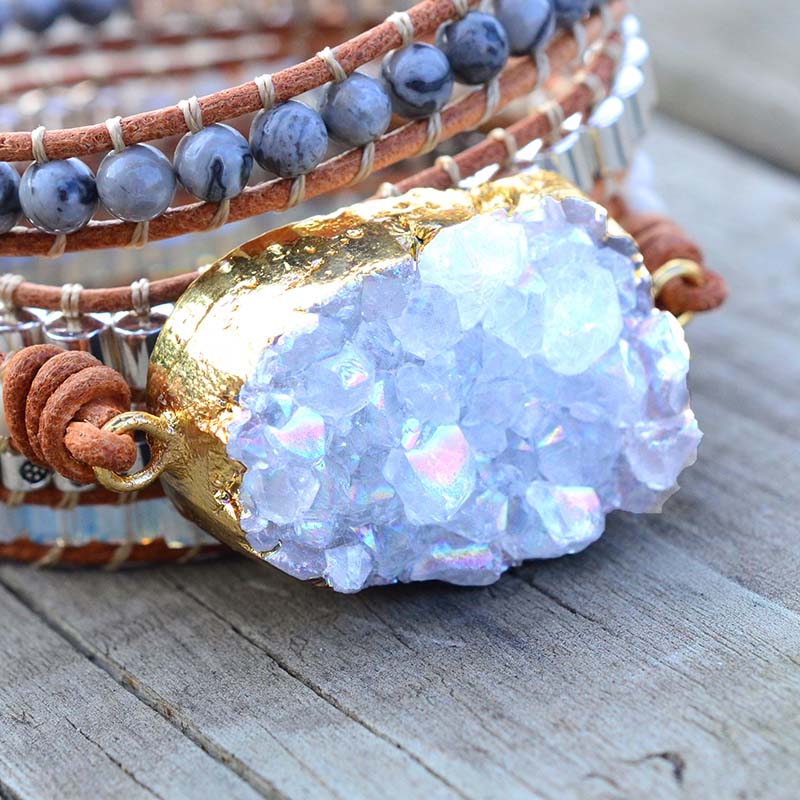 Serene Celestite Chakra Wrap Bracelet - Wrap Bracelets - Pretland | Spiritual Crystals & Jewelry