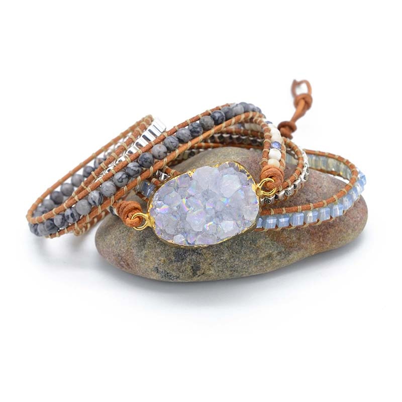 Serene Celestite Chakra Wrap Bracelet - Wrap Bracelets - Pretland | Spiritual Crystals & Jewelry