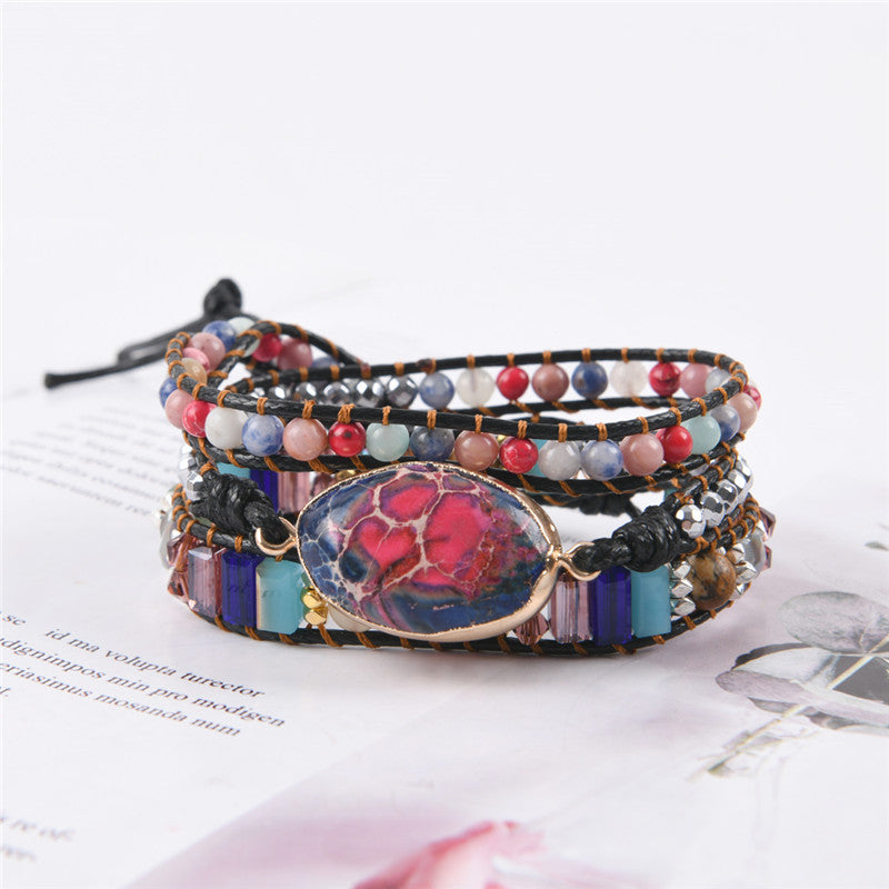 Intense Imperial Jasper Bracelet - Wrap Bracelets - Pretland | Spiritual Crystals & Jewelry