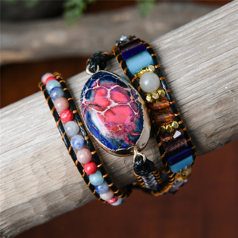 Intense Imperial Jasper Bracelet - Wrap Bracelets - Pretland | Spiritual Crystals & Jewelry