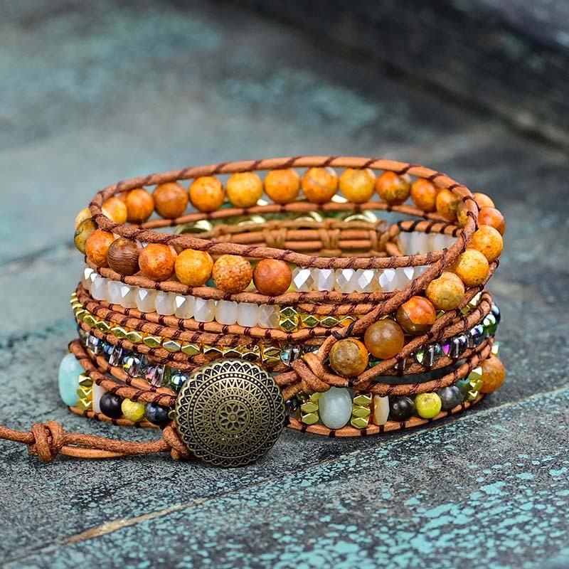Love Leather Wrap Bracelet - Wrap Bracelets - Pretland | Spiritual Crystals & Jewelry