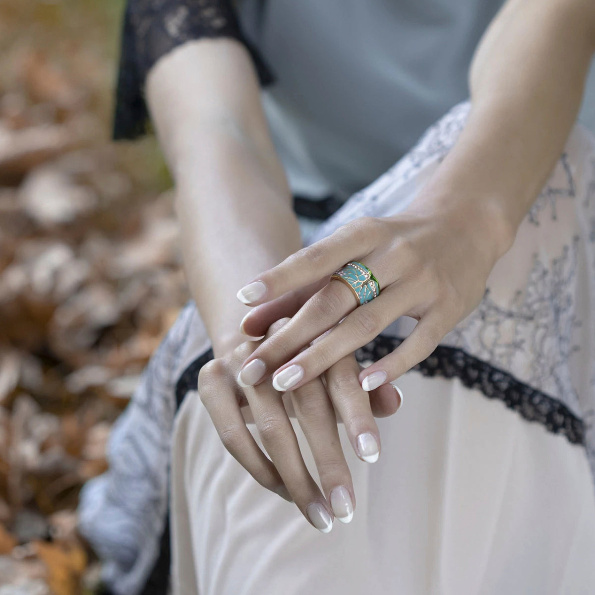 Lucky Tree Opal Ring - Rings - Pretland | Spiritual Crystals & Jewelry