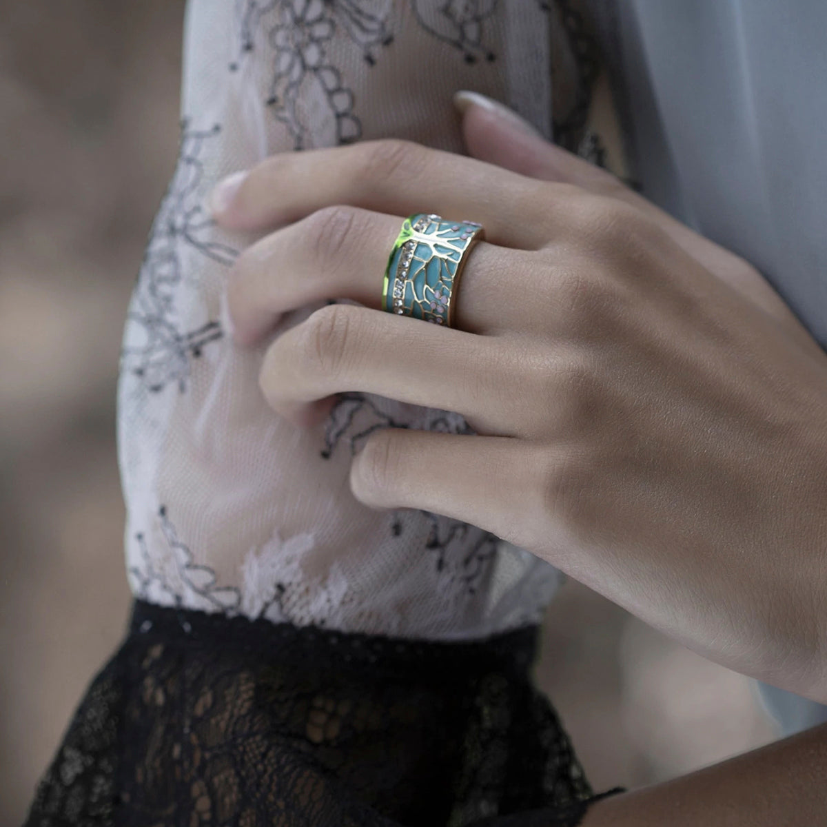 Lucky Tree Opal Ring - Rings - Pretland | Spiritual Crystals & Jewelry