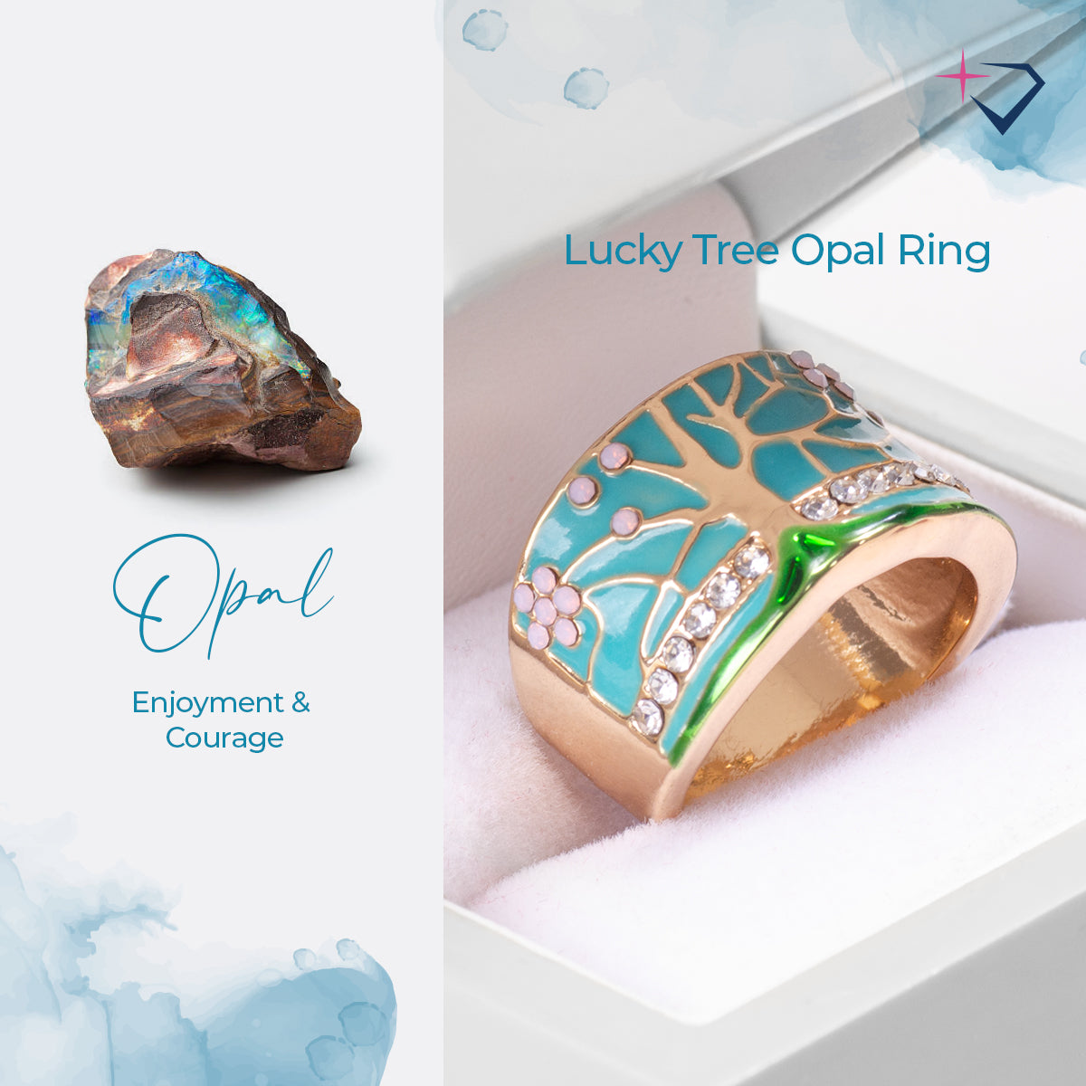 Tree of Life Opal Ring - Rings - Pretland | Spiritual Crystals & Jewelry