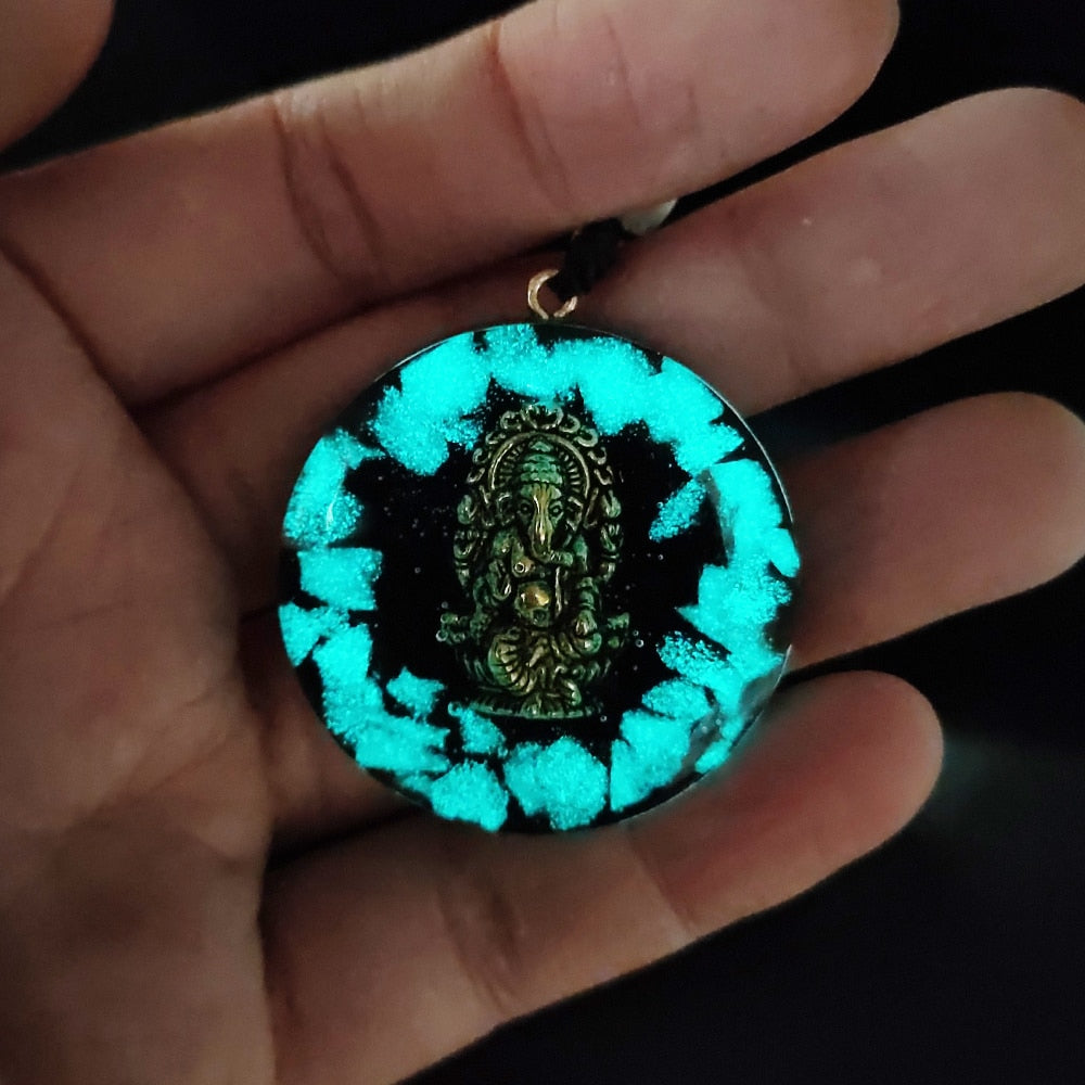 Luminous Ganesha Obsidian Necklace - Necklaces - Pretland | Spiritual Crystals & Jewelry