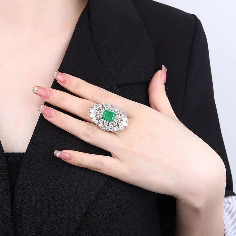 BRIESTA Emerald 新品未使用 1個【レア商品】 Bold Design With Contemporary Details 925 Silver Ring With